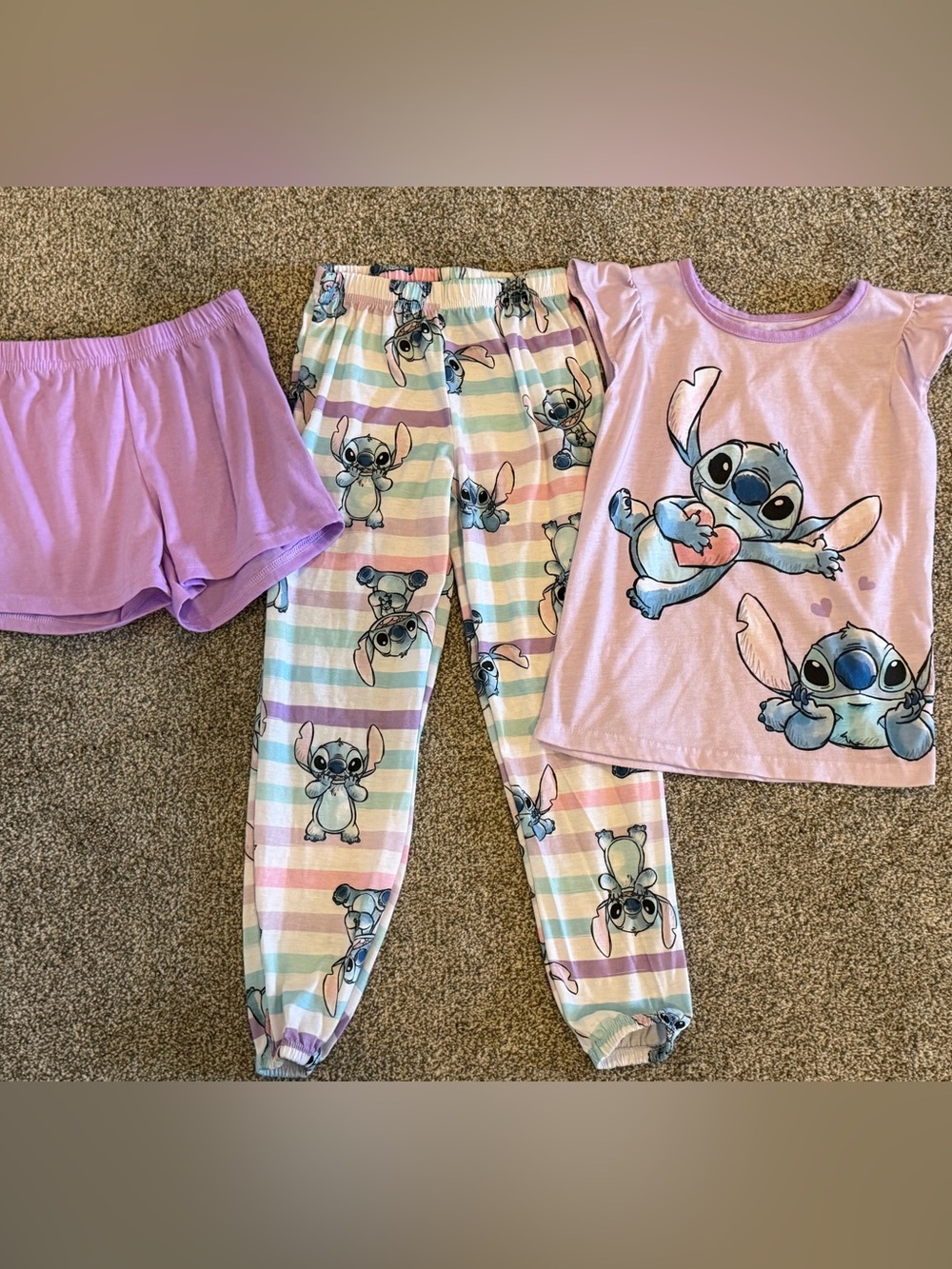 Disney Lavender Stitch 3-Piece Pajama Set